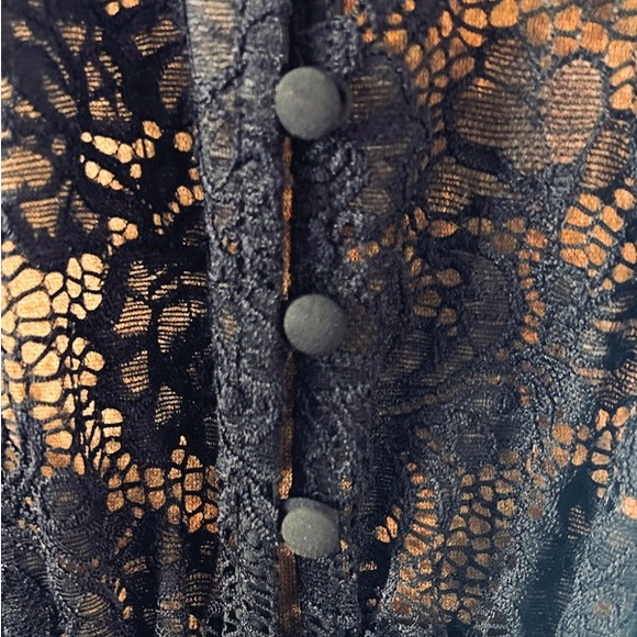 Torrid Black Lace Midi Dress Size 2 Whimsigoth Fairycore Sheer Gothic Romantic - Picture 3 of 11